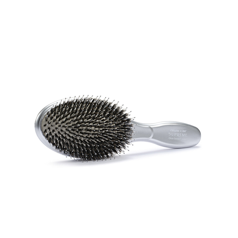 Olivia Garden Silver Oval Boar&Nylon Harja